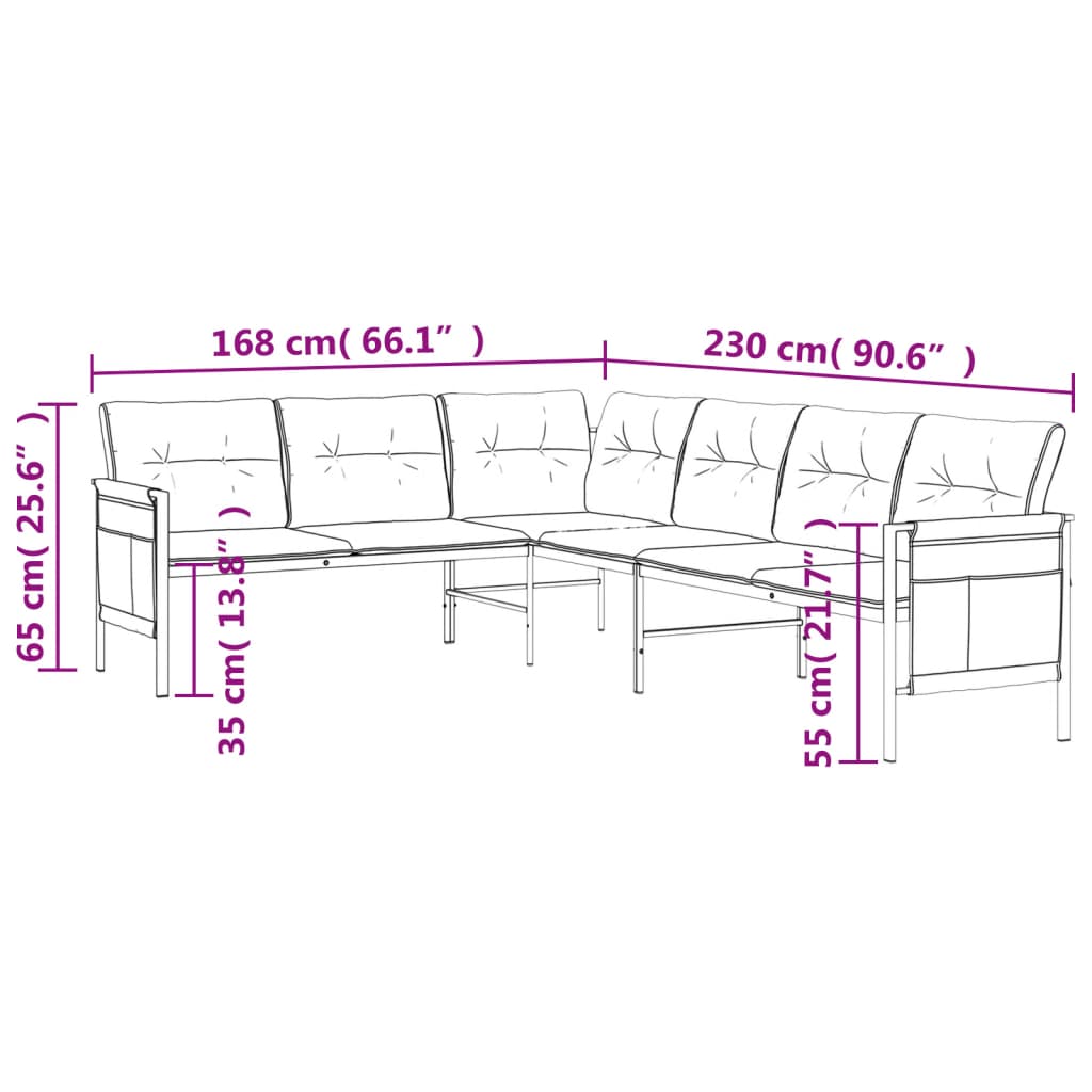 Set Mobilier De Grădină, Antracit, 2 Piese, Oțel