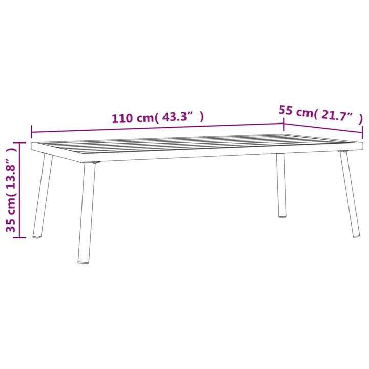 Set Mobilier De Grădină, Antracit, 2 Piese, Oțel