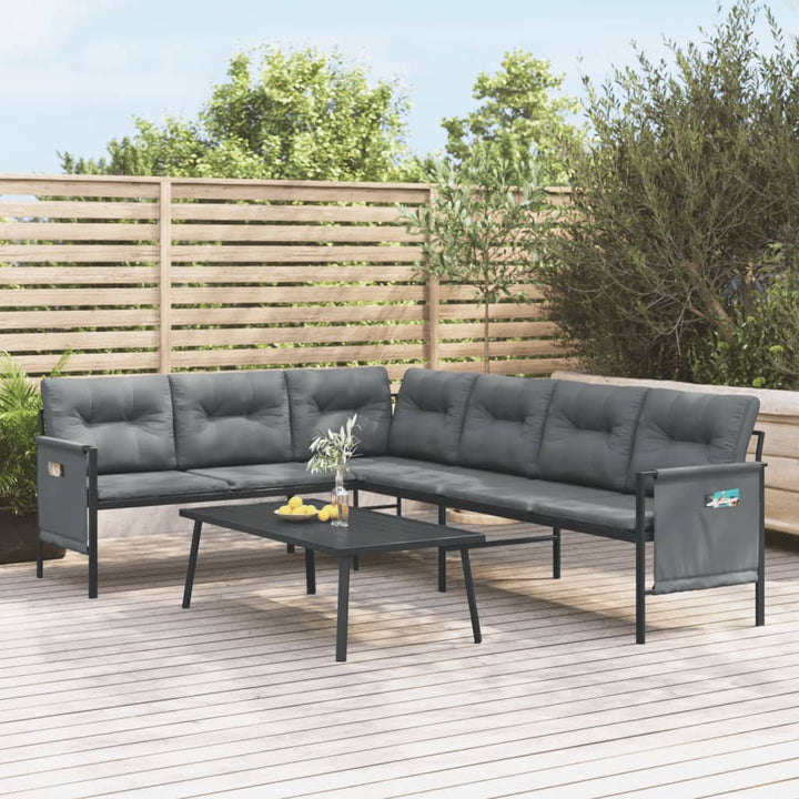 Set Mobilier De Grădină, Antracit, 2 Piese, Oțel