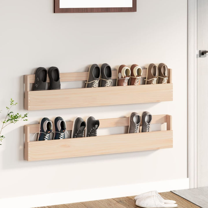 Pantofare De Perete, 2 Buc., 59X9X23 Cm, Lemn Masiv Pin