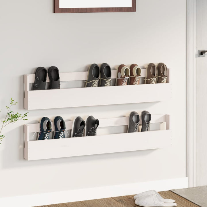 Pantofare De Perete, 2 Buc., 59X9X23 Cm, Lemn Masiv Pin