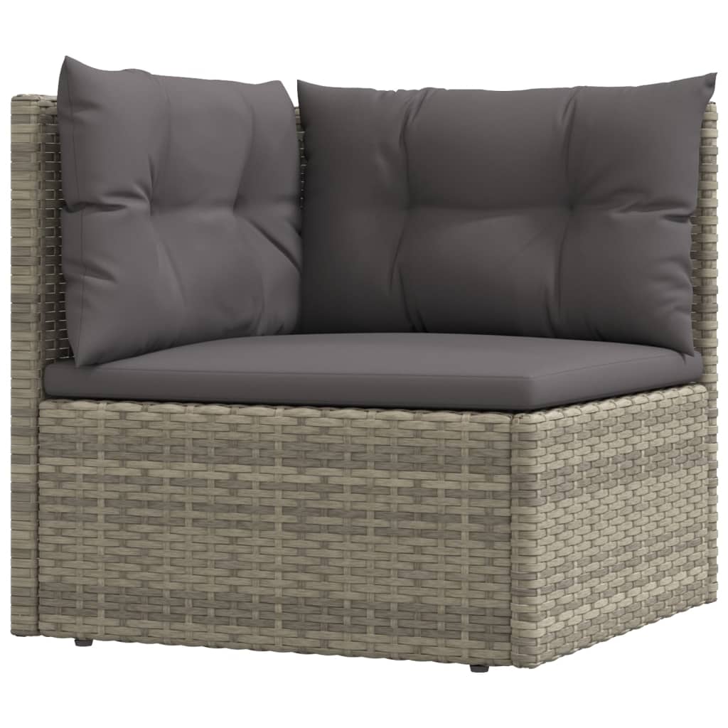 Set Mobilier De Grădină Cu Perne, 7 Piese, Gri, Poliratan