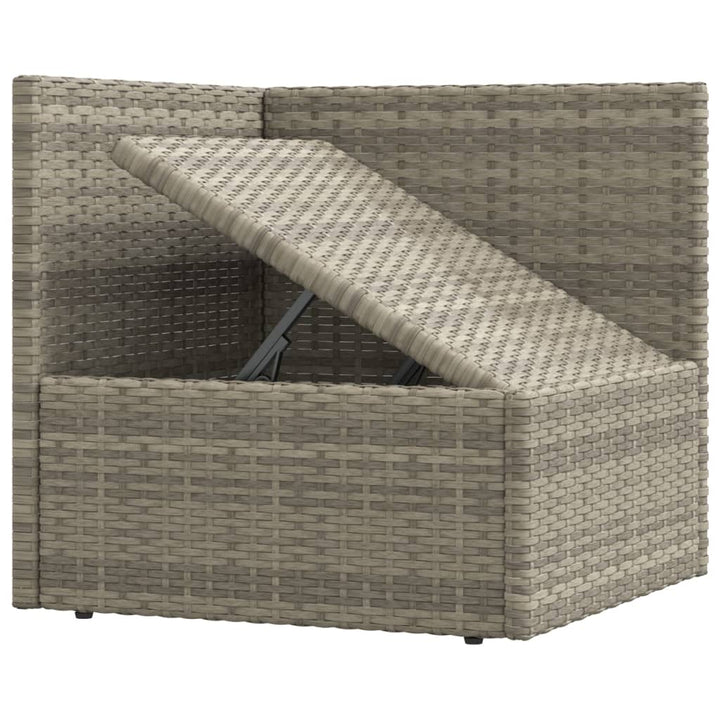 Set Mobilier De Grădină Cu Perne, 7 Piese, Gri, Poliratan