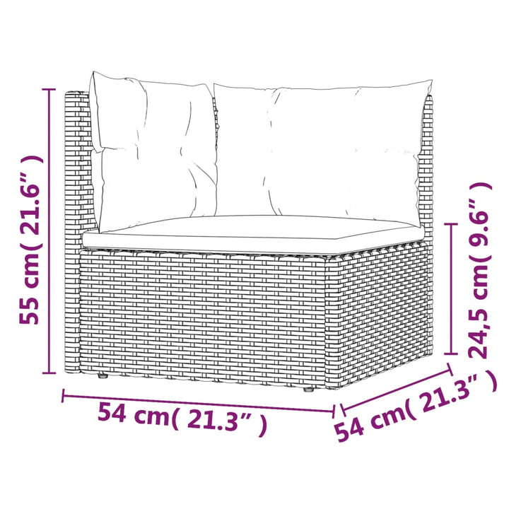 Set Mobilier De Grădină Cu Perne, 7 Piese, Gri, Poliratan