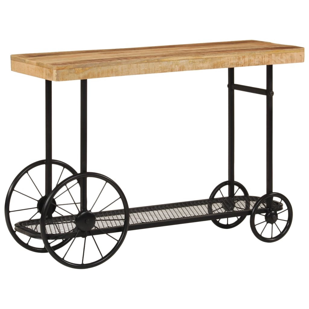 Consolă 112X36X76 Cm Din Lemn Masiv De Mango Și Fier