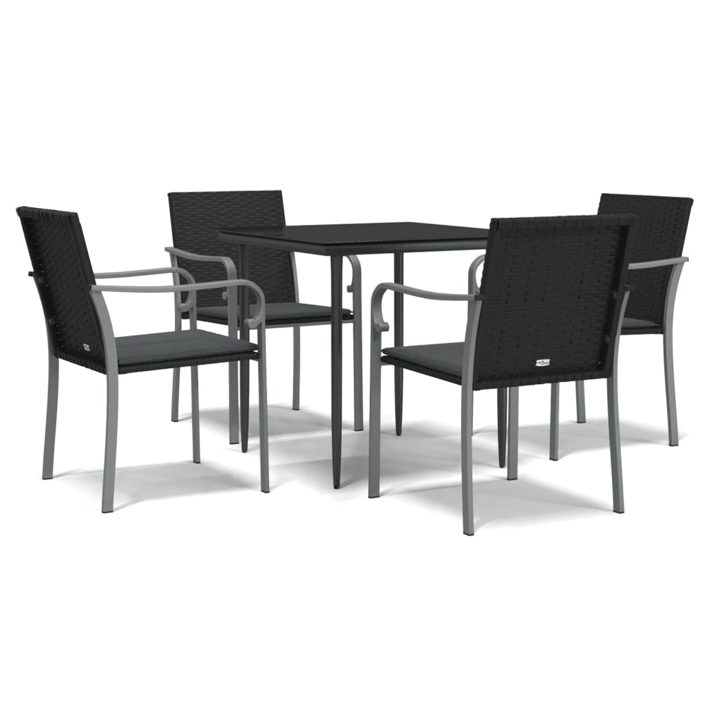 Set Mobilier De Grădină Cu Perne, 5 Piese, Poliratan Și Oțel