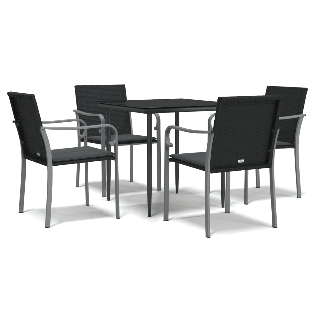 Set Mobilier De Grădină Cu Perne, 5 Piese, Poliratan Și Oțel