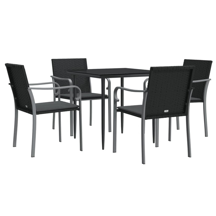 Set Mobilier De Grădină Cu Perne, 5 Piese, Poliratan Și Oțel