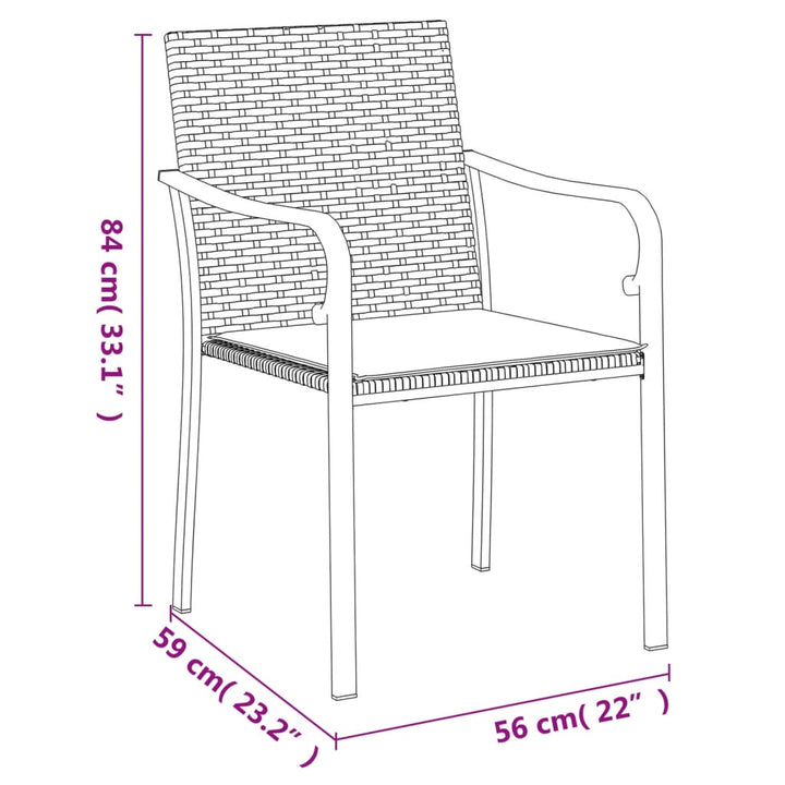 Set Mobilier De Grădină Cu Perne, 5 Piese, Poliratan Și Oțel
