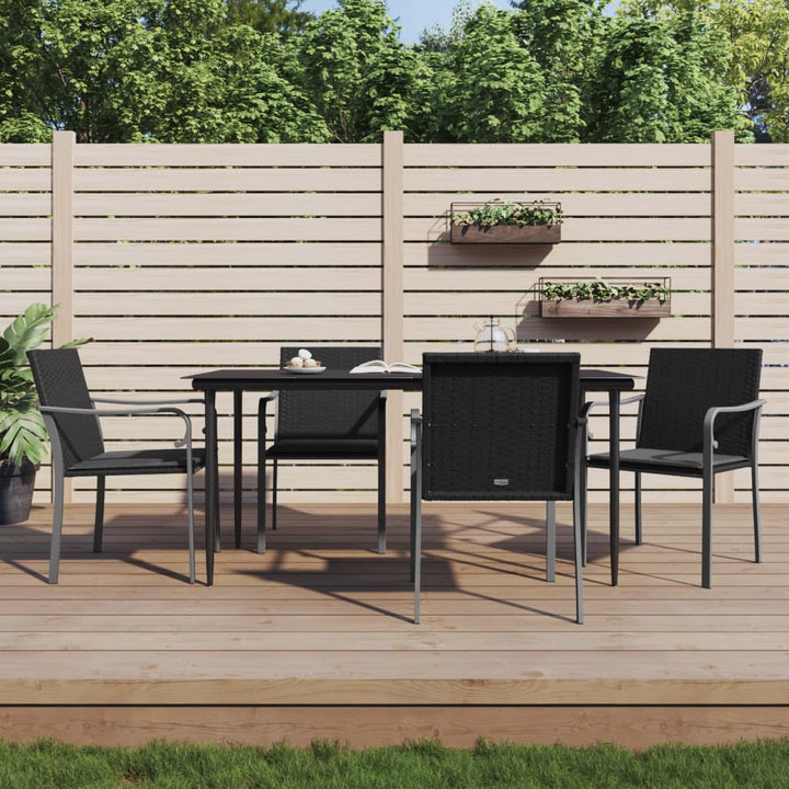 Set Mobilier De Grădină Cu Perne, 5 Piese, Poliratan Și Oțel
