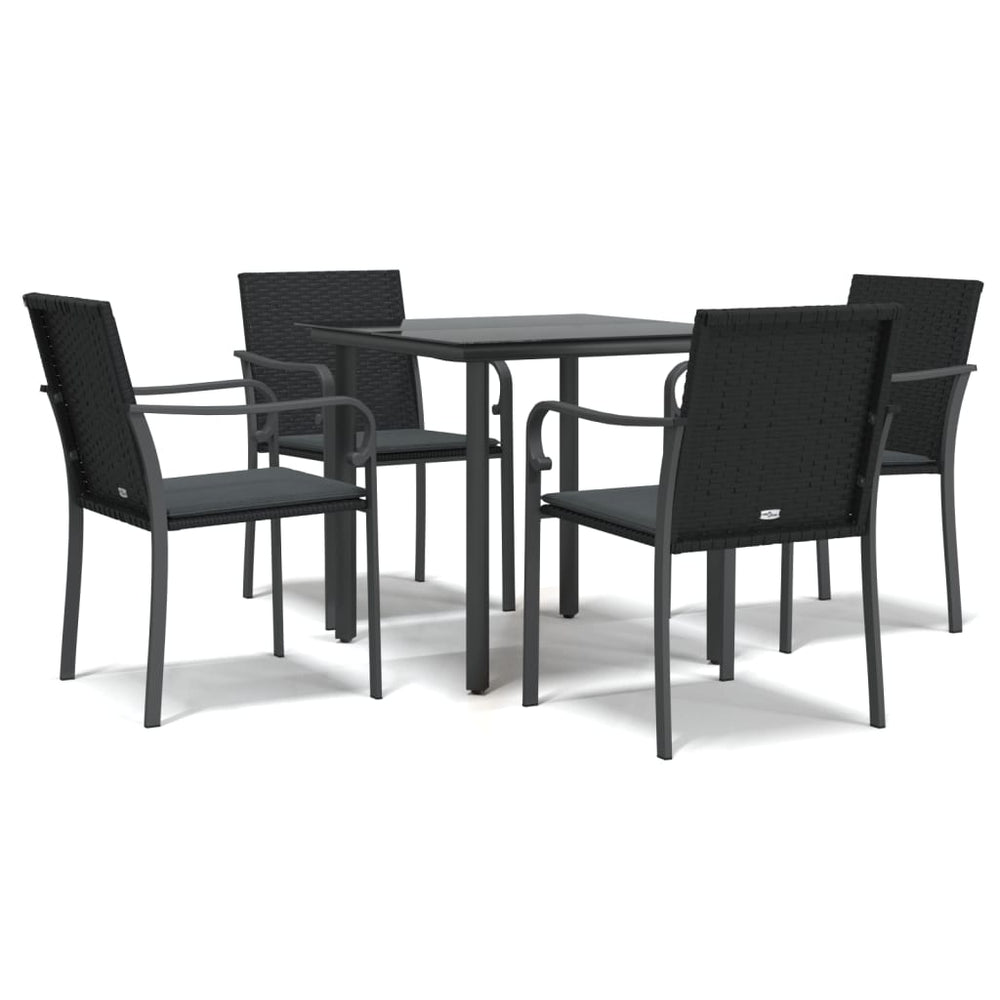 Set Mobilier De Grădină Cu Perne, 5 Piese, Poliratan Și Oțel