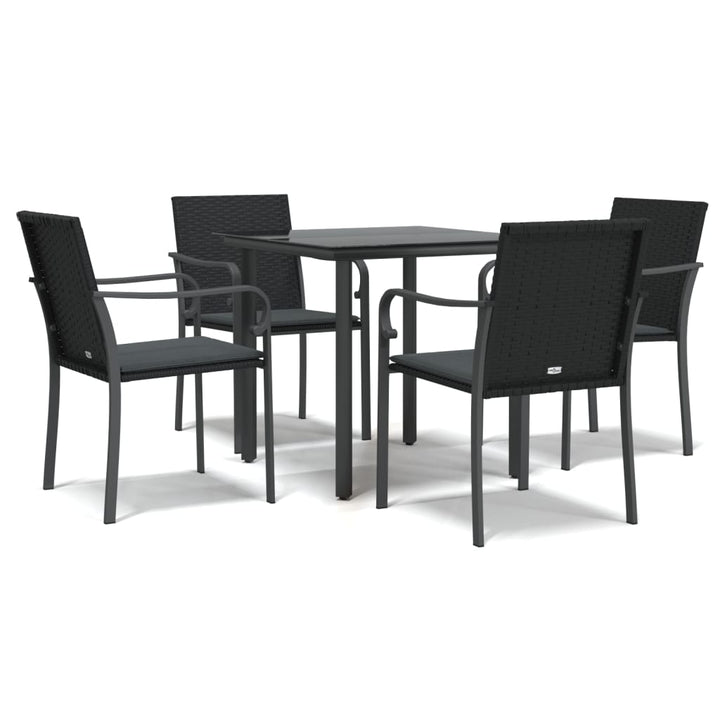 Set Mobilier De Grădină Cu Perne, 5 Piese, Poliratan Și Oțel