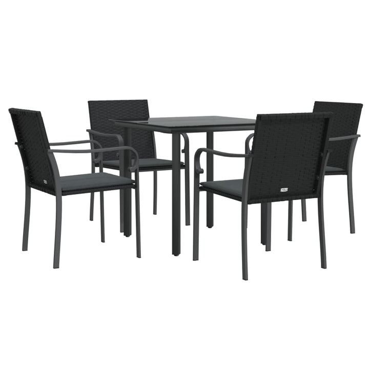 Set Mobilier De Grădină Cu Perne, 5 Piese, Poliratan Și Oțel