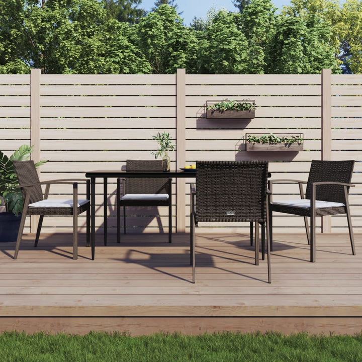 Set Mobilier De Grădină Cu Perne, 3 Piese, Poliratan Și Oțel