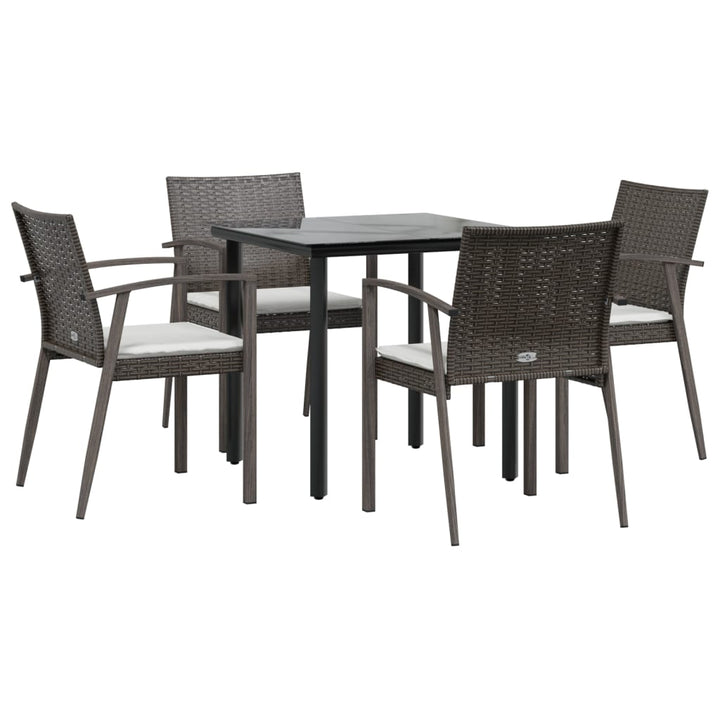 Set Mobilier De Grădină Cu Perne, 5 Piese, Poliratan Și Oțel