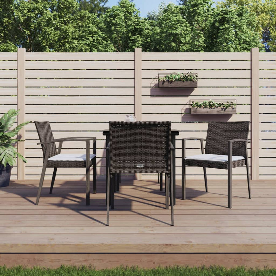 Set Mobilier De Grădină Cu Perne, 5 Piese, Poliratan Și Oțel