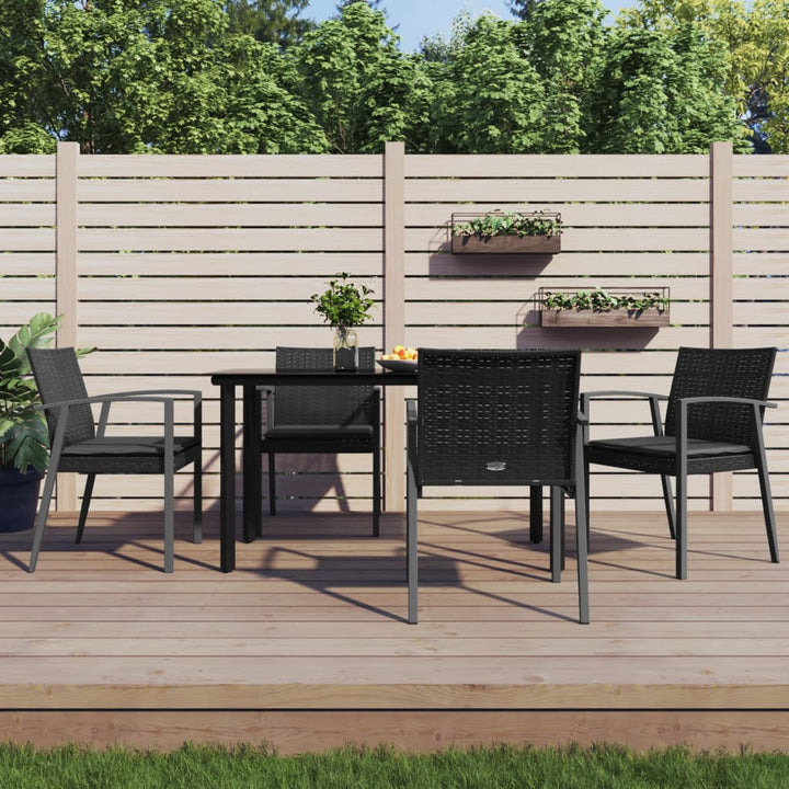 Set Mobilier De Grădină Cu Perne, 5 Piese, Poliratan Și Oțel