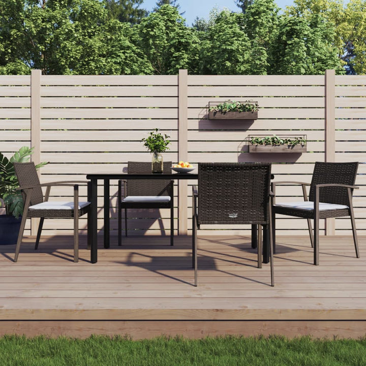 Set Mobilier De Grădină Cu Perne, 5 Piese, Poliratan Și Oțel
