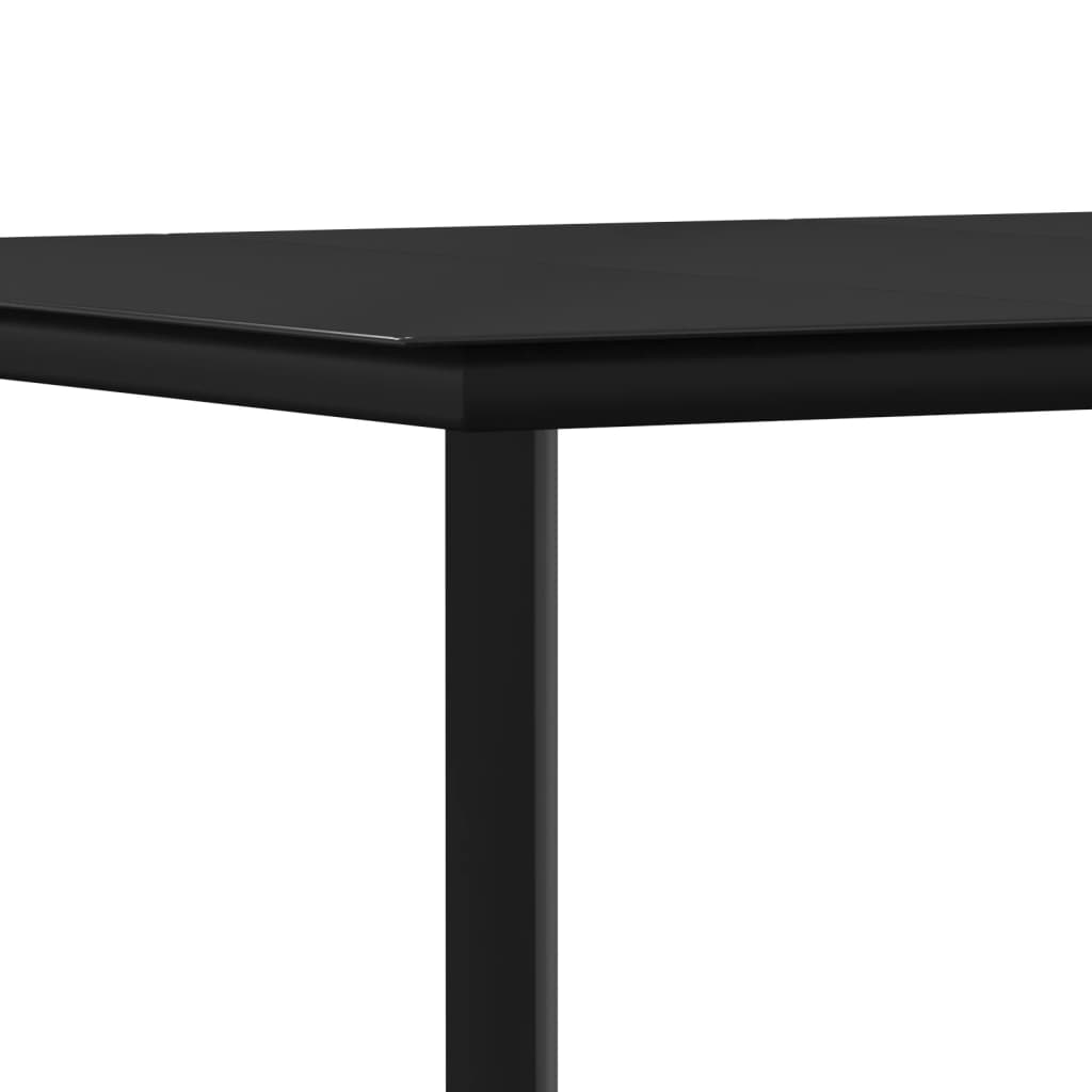Set Mobilier De Grădină, 5 Piese, Negru, Textilenă Și Oțel