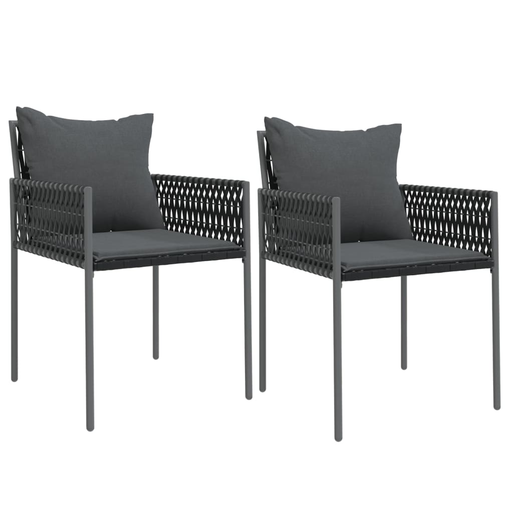 Set Mobilier De Grădină Cu Perne, 3 Piese, Poliratan Și Oțel