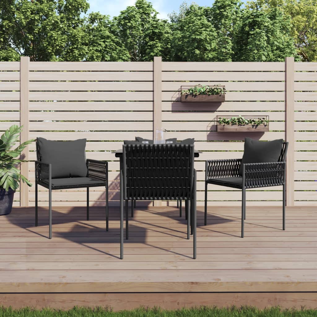 Set Mobilier De Grădină Cu Perne, 3 Piese, Poliratan Și Oțel