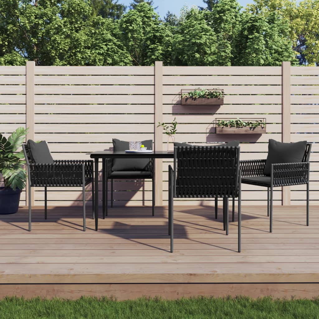 Set Mobilier De Grădină Cu Perne, 3 Piese, Poliratan Și Oțel