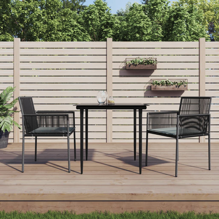 Set Mobilier Grădină Cu Perne, 5 Piese, Negru, Poliratan & Oțel