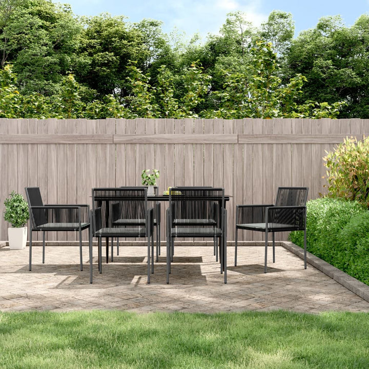 Set Mobilier Grădină Cu Perne, 5 Piese, Negru, Poliratan & Oțel