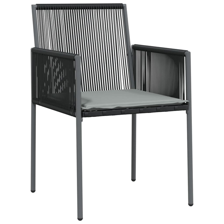 Scaune Grădină Cu Perne 4 Buc. Negru 54X60,5X83,5 Cm Poliratan
