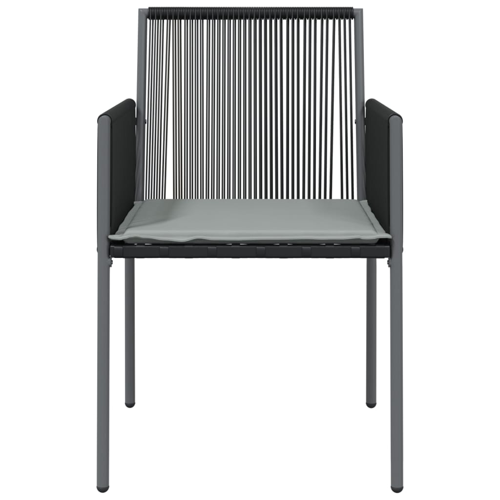 Scaune Grădină Cu Perne 4 Buc. Negru 54X60,5X83,5 Cm Poliratan