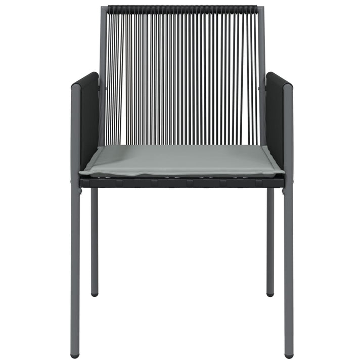 Scaune Grădină Cu Perne 4 Buc. Negru 54X60,5X83,5 Cm Poliratan