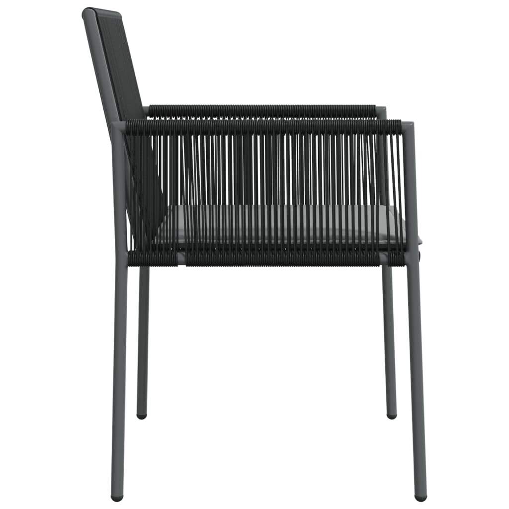 Scaune Grădină Cu Perne 4 Buc. Negru 54X60,5X83,5 Cm Poliratan