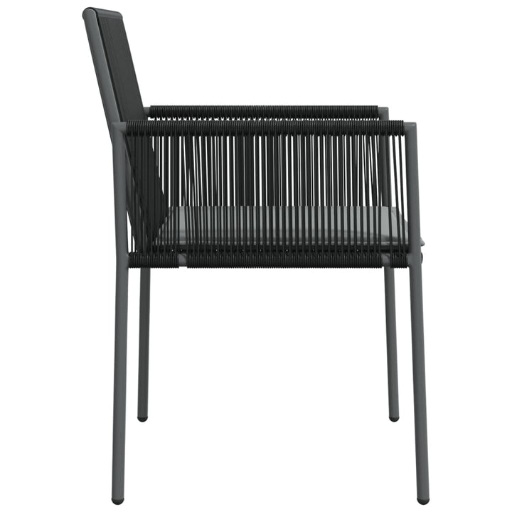 Scaune Grădină Cu Perne 4 Buc. Negru 54X60,5X83,5 Cm Poliratan