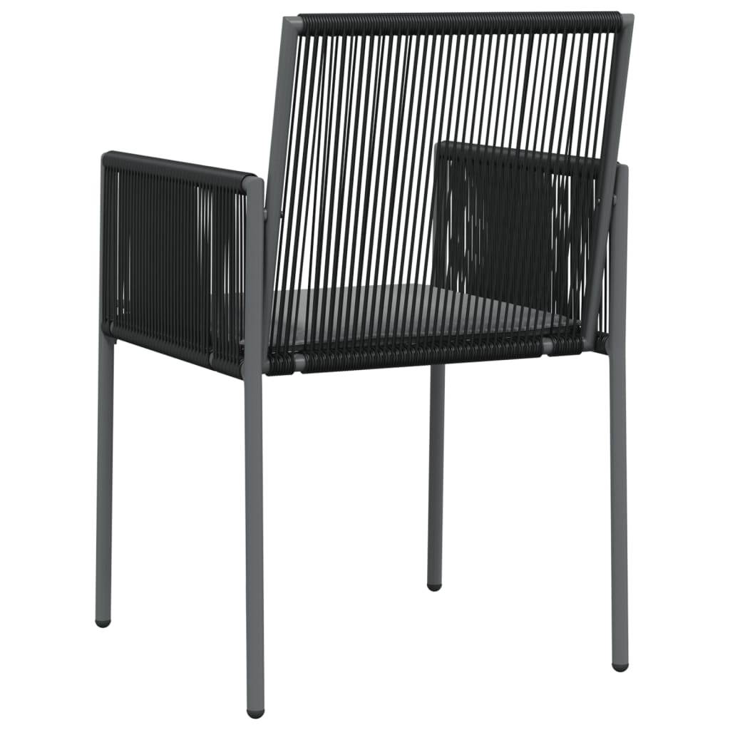 Scaune Grădină Cu Perne 4 Buc. Negru 54X60,5X83,5 Cm Poliratan