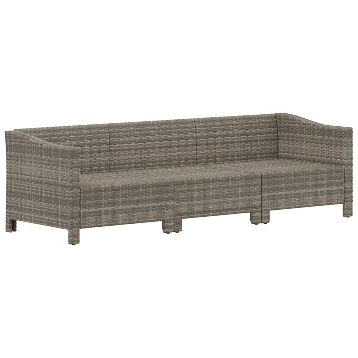 Set Mobilier De Grădină Cu Perne, 3 Piese, Gri, Poliratan
