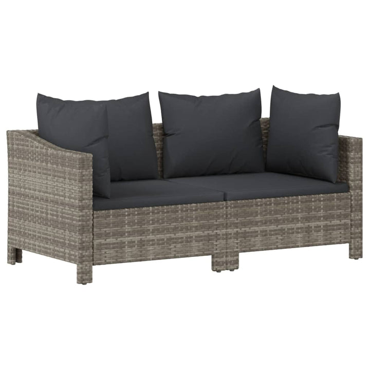 Set Mobilier De Grădină Cu Perne, 3 Piese, Gri, Poliratan