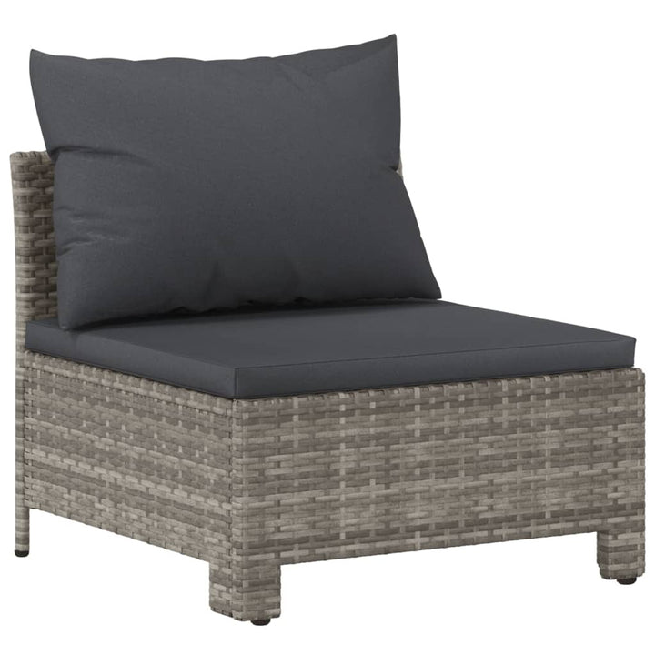 Set Mobilier De Grădină Cu Perne, 3 Piese, Gri, Poliratan