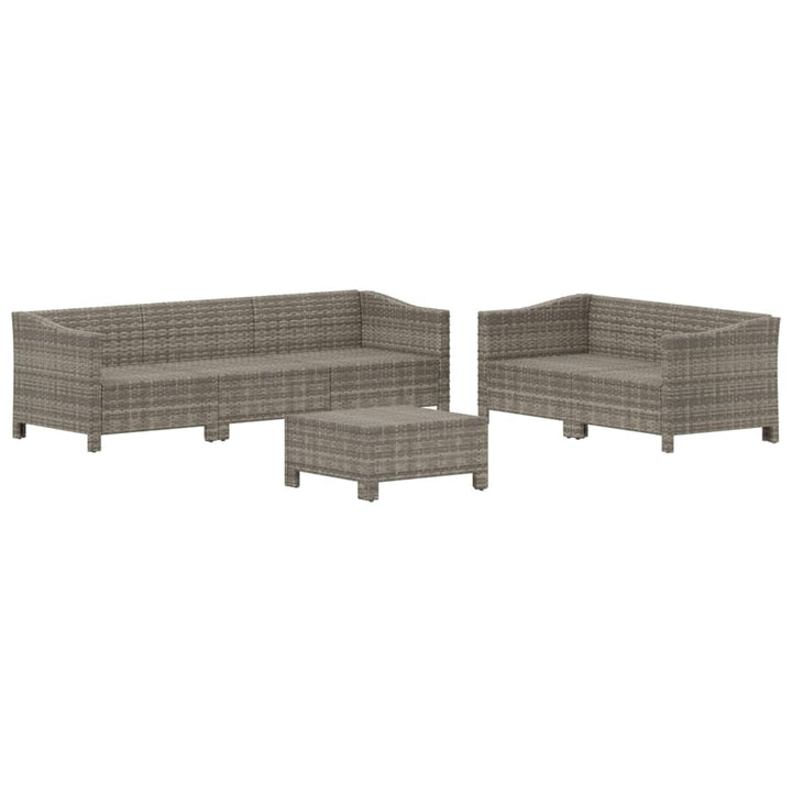 Set Mobilier De Grădină Cu Perne, 6 Piese, Gri, Poliratan