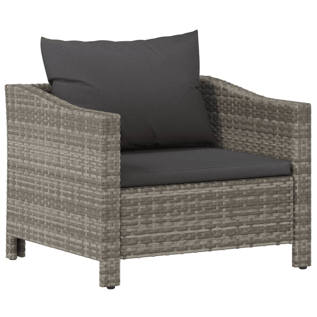 Set Mobilier De Grădină Cu Perne, 8 Piese, Gri, Poliratan