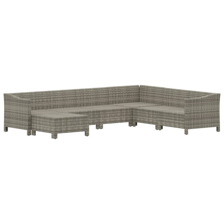 Set Mobilier De Grădină Cu Perne, 7 Piese, Gri, Poliratan