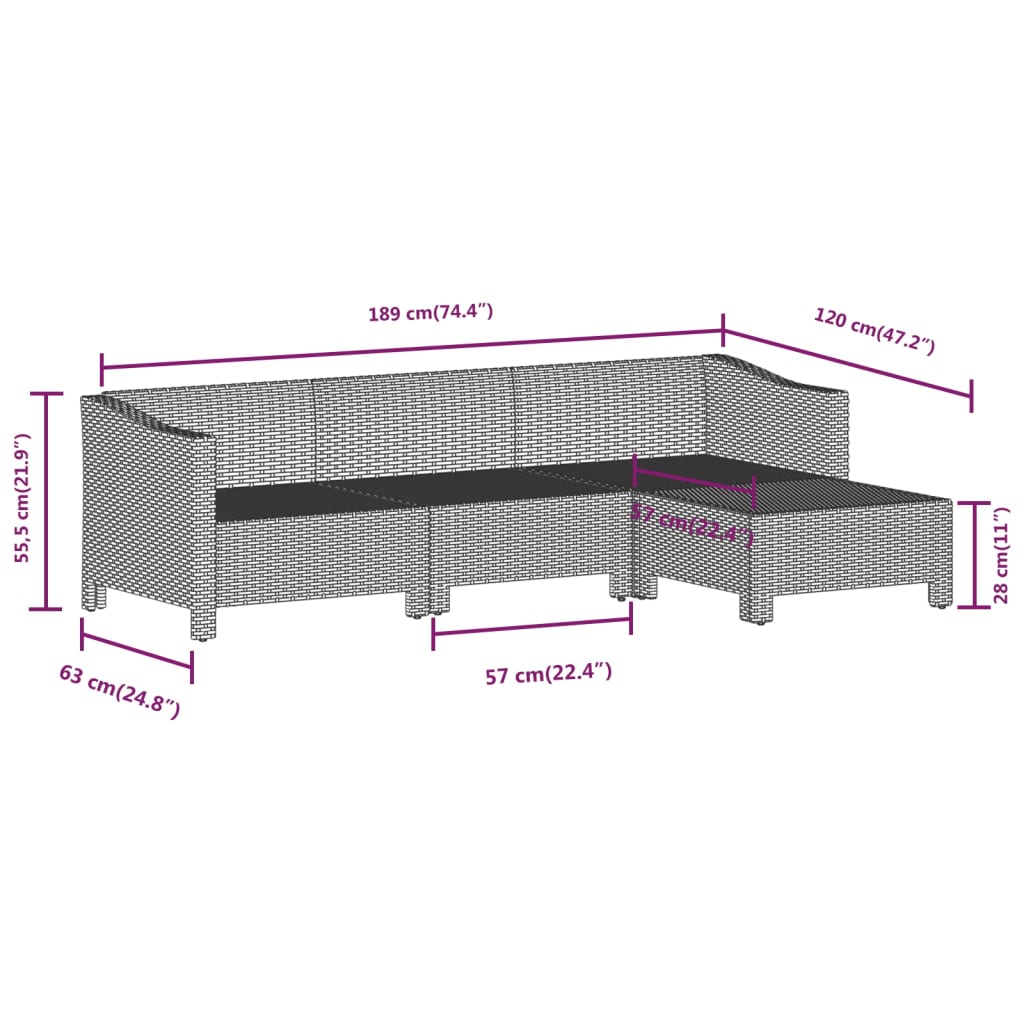 Set Mobilier De Grădină Cu Perne, 8 Piese, Gri, Poliratan