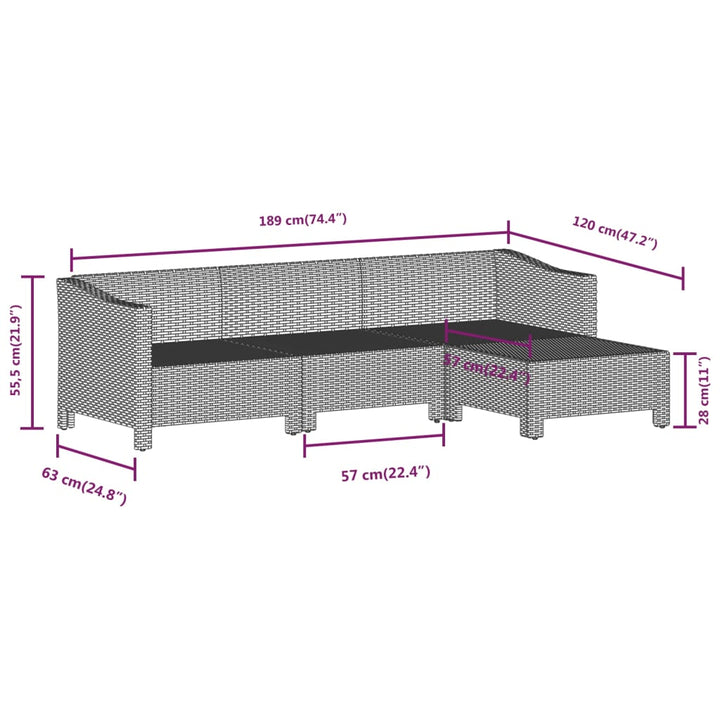 Set Mobilier De Grădină Cu Perne, 8 Piese, Gri, Poliratan