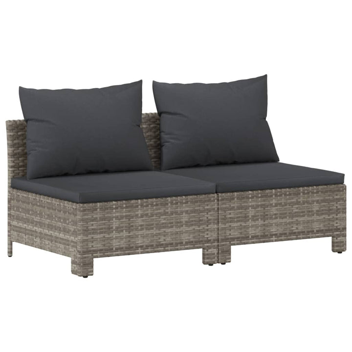 Set Mobilier De Grădină Cu Perne, 10 Piese, Gri, Poliratan