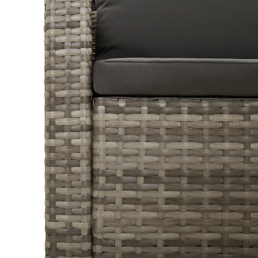 Set Mobilier De Grădină Cu Perne, 10 Piese, Gri, Poliratan