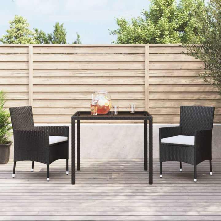 Set Mobilier De Grădină Cu Perne, 5 Piese, Negru, Poliratan