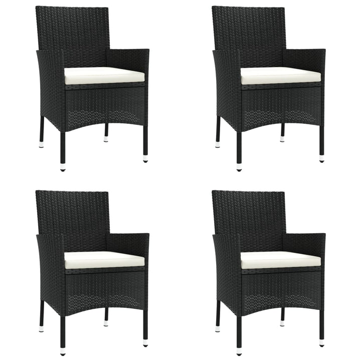 Set Mobilier De Grădină Cu Perne, 5 Piese, Negru, Poliratan