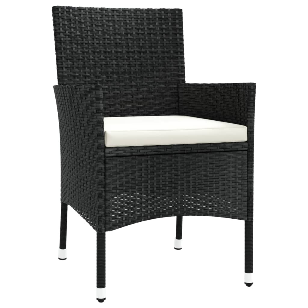 Set Mobilier De Grădină Cu Perne, 5 Piese, Negru, Poliratan
