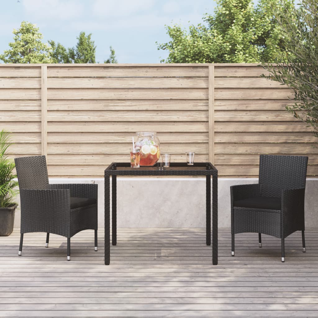 Set Mobilier De Grădină Cu Perne, 5 Piese, Negru, Poliratan