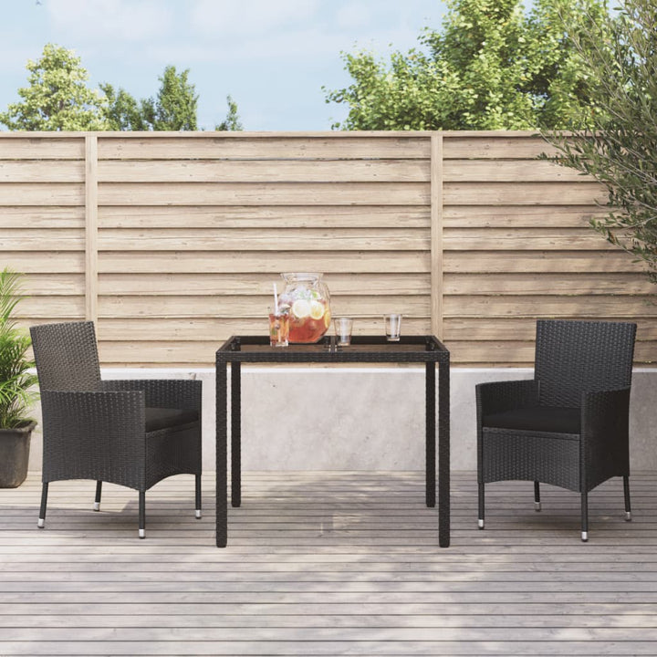 Set Mobilier De Grădină Cu Perne, 5 Piese, Negru, Poliratan