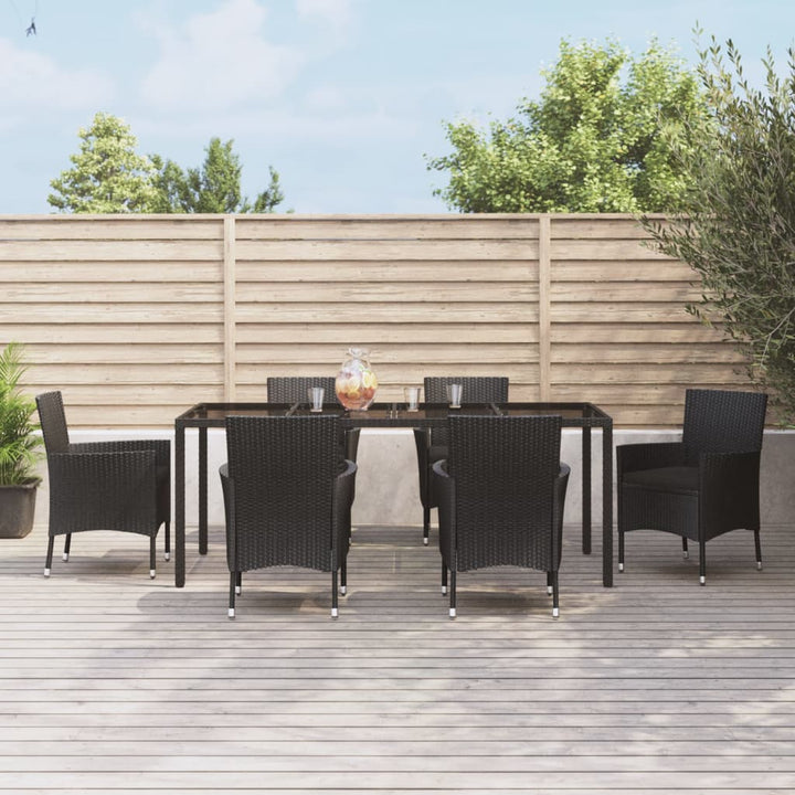 Set Mobilier De Grădină Cu Perne, 5 Piese, Negru, Poliratan
